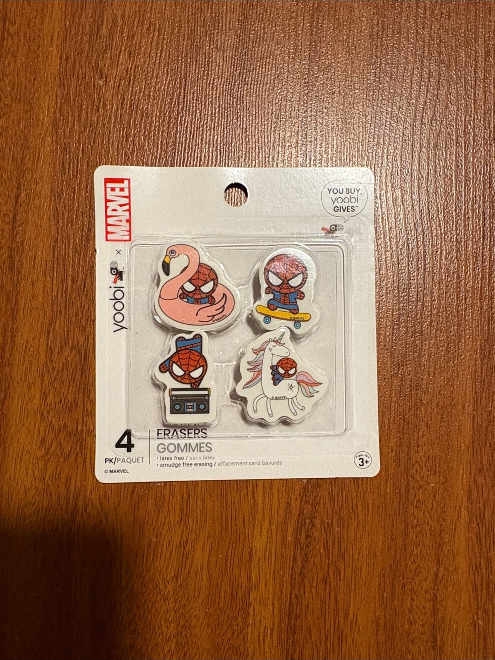 Yoobi x Marvel Spider-Man Pink Eraser Character Pack